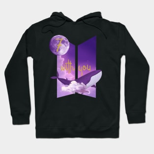 Purple Whale under the Moon Hoodie